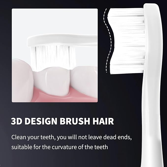 GTHUNDER Electric Rreplacement Toothbrush Heads Suitable for Oclean.with Hygienic Caps,Vacuum-Packed.Fits Adapted for All Oclean Models x pro Elite, X, X Pro,Flow,F1,Air 2-4Pcs(Grey)
