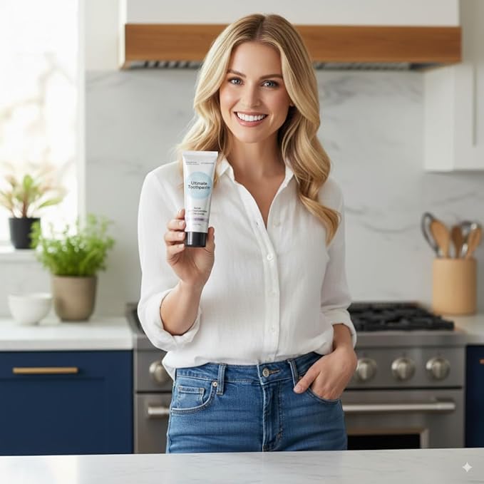 envitamin Fluoride Free Nano Hydroxyapatite Ultimate Toothpaste for Remineralizing Enamel & Sensitive Relief, Whitening, Antiplaque, SLS Free, Fresh Mint, 4 oz (1 Tube, Fresh Mint)