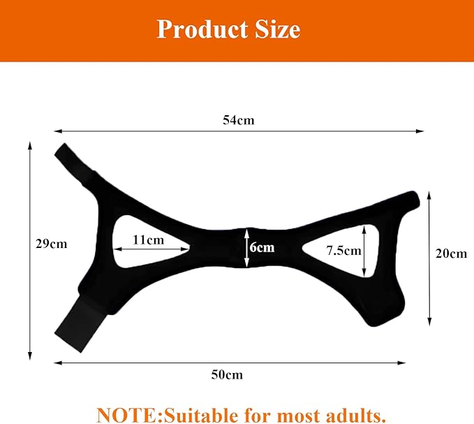 Anti Snore Chin Strap, Chin Strap for Snoring, Chin Strap for Sleeping, Anti Snore Chin Strap to Keep Mouth Closed While Sleeping, Adjustable & Breathable Chin Strap for CPAP User (Black)