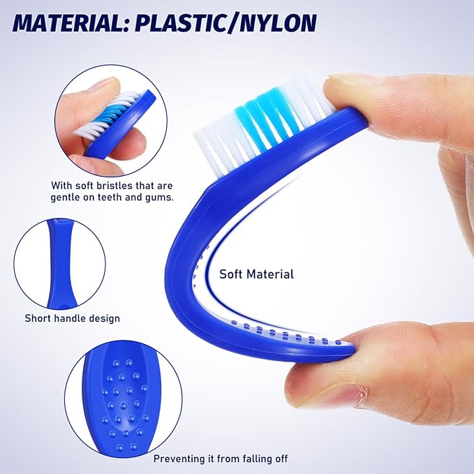iplusmile 10Pcs Mini Handle Toothbrush Thumbprint, Portable Short Handle Soft Bristles Toothbrush for Travel Teeth Cleaning (9CM)