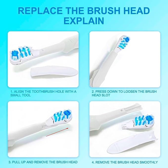Sensitive Replacement Electric Replacement Toothbrush Heads (4 Count), Dual Clean Rotating Sets for Braun Oral B Cross Action Power