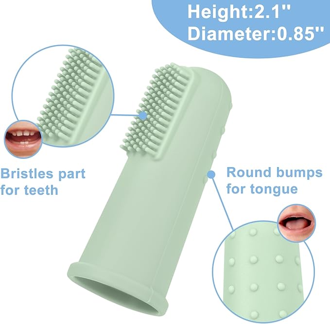 Baby Toothbrush Set, 6 Pcs Soft Infant Finger Toothbrush with 6 Boxes, Newborns Toddler Silicone Baby Tooth Brush 0-6 Months 6-12 Months