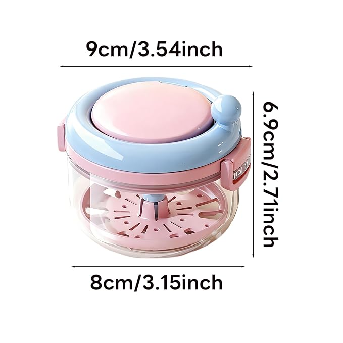 Retainer Case and Mouth Guard Case - Portable Orthodontic Storage Container with Filter and Tools, Denture Cleaning Box, No Leaks Denture Bath Box (Powder Blue)