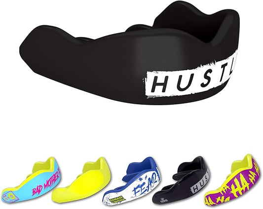 DAMAGE CONTROL High-Impact Mouth Guard – Sports Mouthguard for Boxing, Football, Hockey, Lacrosse & Basketball, Protects Teeth & Jaw, Protective Mouthpiece for Adults & Youth (Adult, Hustle)