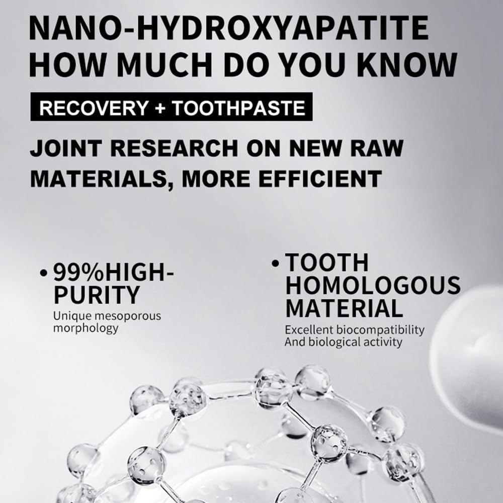 Hydroxyapatite Toothpaste for Advanced Enamel Protection, Fluoride-Free Nano Hydroxyapatite Toothpaste, Gentle and Effective Formula, Fresh Breath, Suitable for Sensitive Teeth 2 Pack