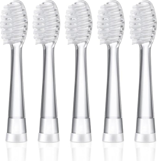 Baby Electric Toothbrush Replacement Heads Compatible with Seago SG-513/SG-977/EK6, Compatible with Dada-Tech-BB1/977/K6, Compatible with Brush-Baby WildOnes/KIDZSONIC(Over 3 Years)