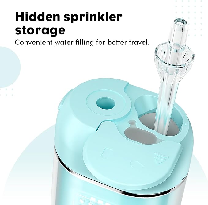 Powerful Portable Cordless Water Dental Flosser: Rechargeable [2000 mAh Li-ion] Mini Oral Irrigator Travel & Home Machine Cleaner Large Vol Telescopic Tank 5 Modes IPX7 Waterproof Electric Teeth Pick