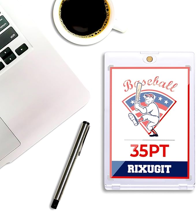 40 Pack Magnetic Card Holders - 35PT One Touch Card Holder, U-V Protection Magnetic Card Case, Card Protector for Baseball Sports Game Cards, Fits Standard Trading Cards Storage and Display ﻿