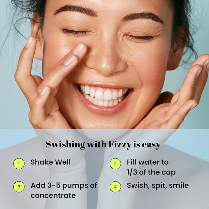 Fizzy Mouthwash Concentrate | Remineralizing Enamel Repair, Nano Hydroxyapatite | 20X Concentrated Travel Size | No Fluoride, Alcohol, Dye | Xylitol, Dry Mouth | Kids & Adults | Pina Colada