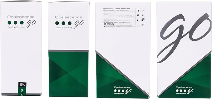 Opalescence Go 15% Mint - Prefilled Teeth Whitening Trays - 15% Hydrogen Peroxide - (10 Treatments) Made by Ultradent Products. Teeth Whitening Kit -Mint - Includes 2Chill Toothbrush 5194-1T