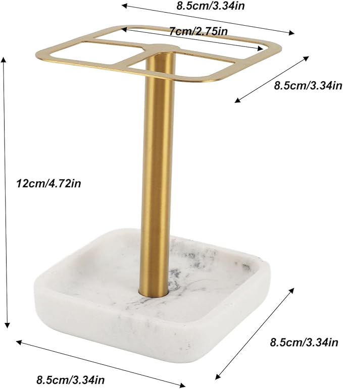 304 Stainless Steel Toothbrush Holder, Bathroom Toothpaste Storage Stand, Rustproof Metal Toothbrush Organizer Stand, 3 Slots Space Saving Toothpaste Organizer for Bathroom(Gold)