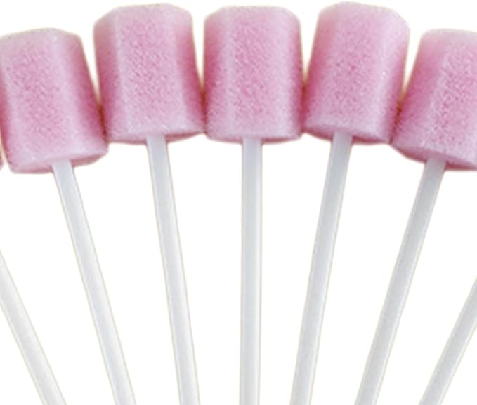 100 Pcs Disposables Orals Care Sponge Swabs Mouth Sponge on Stick Orals Care Sticks Mouth Swabs Tooth Tool