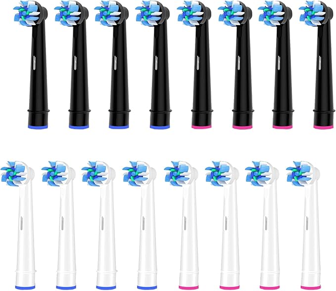 Replacement Heads Compatible with Oral B Braun,16-Pack Professional Electric Toothbrush Heads Brush Heads Compatible with Oral B, Replacement Heads Refill 7000/Pro 1000/9600/500/3000/8000