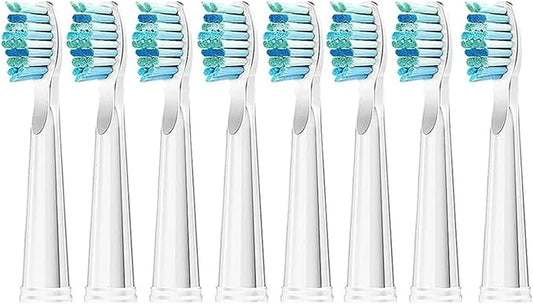 Replaceable Brush Heads Bristle Refill ，Compatibility for Seago/Fairywill Electric Toothbrush FW/SG 507/508/515/551/917/959(Whtie 8)