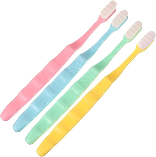 CIYODO 4pcs Ultra Soft Manual Toothbrushes for Sensitive Teeth with Micro-Nano Bristles High-Density Fine Brush Heads Gentle Gum Care for Adults and Fragile Teeth