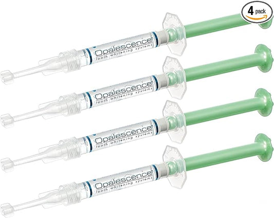 Opalescence 15% Gel Syringes Teeth Whitening Refill Kit - Low Sensivity (4 Syringes) - Cool Mint - Carbamide Peroxide - Made in The USA by Ultradent Tooth Whitening 5195-2