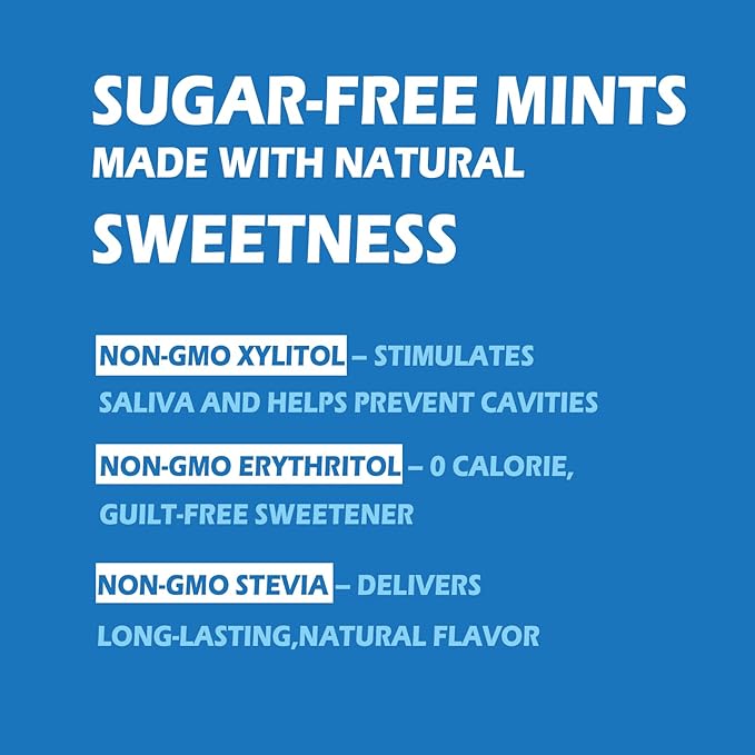 DC24 DAILY CARE Xylitol Mints | No Aspartame | Sugar Free | Low-Calorie with Erythritol | Breath Mints Dry Mouth Diabetic Friendly | Assorted Flavors 30 Pieces (Pack of 4)