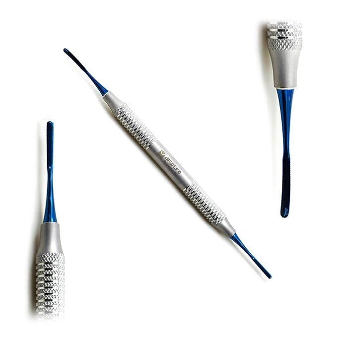 MEDSPO Professional Dental Instruments Osteotome Periotome Luxating Elevator Implant | Orthodontic PDL Teeth | Surgical Root Extraction (Titanium Coated Tips Sinus Lift PPAEL & PPAELA Set Of 2)