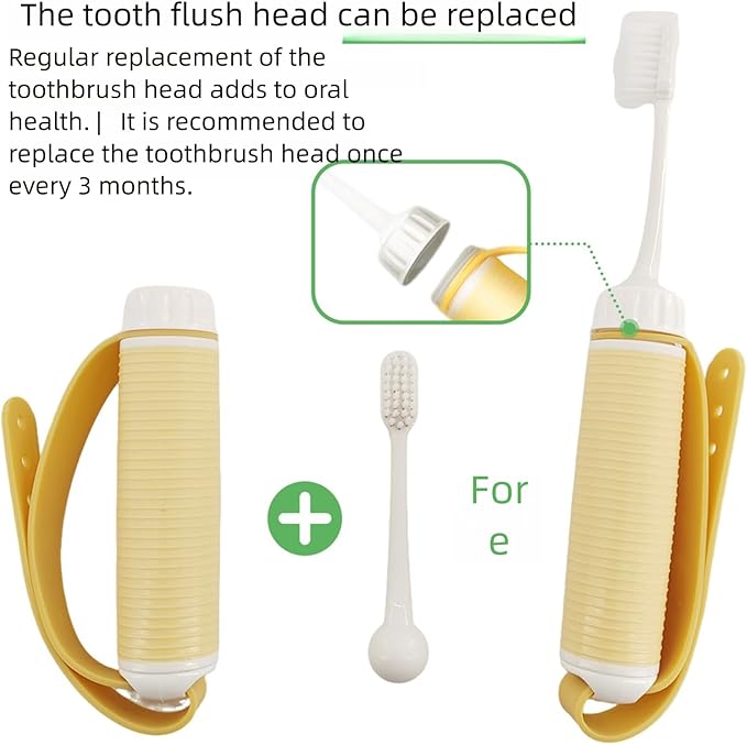 Adaptive Toothbrush,Sponge Toothbrush for Elderly,Toothbrush for Handicapped Adults,Adaptive Fat Handled Toothbrush for The Elderly,People with Special Needs,Cerebral Palsy,The Disabled,2PS
