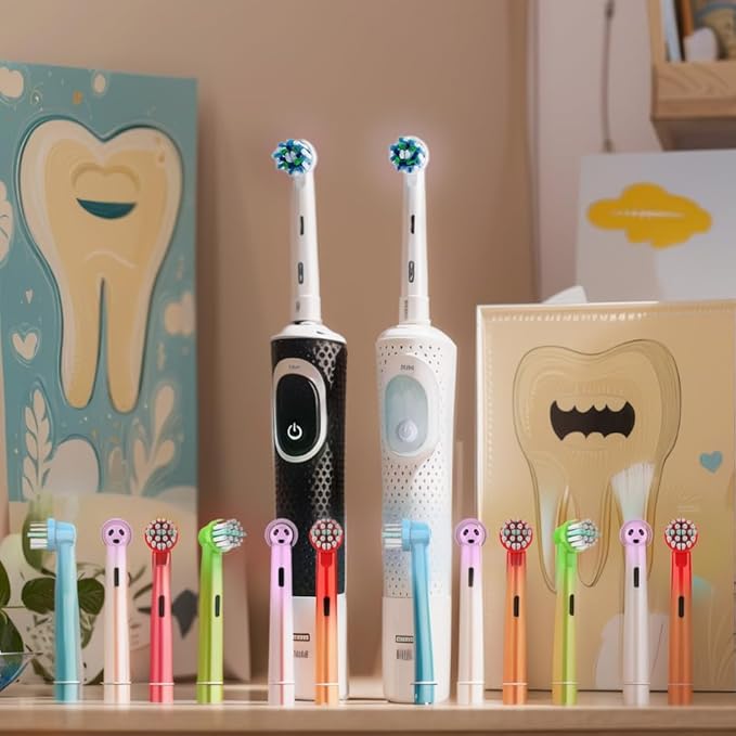 Kids Toothbrush Heads Compatible with Oral B - Electric Toothbrushes, Replacement Brush Heads with Protective Caps, 4/8/12/16 Pack (12)