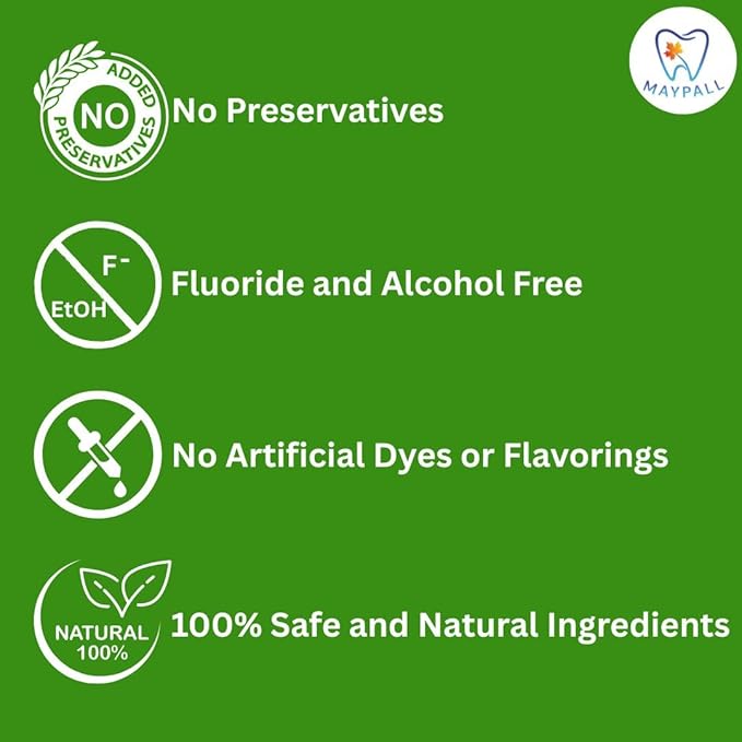 Bubble Gum and Watermelon Flavored Kid's Mouthwash, Safe to Swallow, Natural, Promotes Healthy Teeth, Gentle Taste, No Burn, Fluoride Free, Alcohol Free, 16.9oz (Pack of 2).