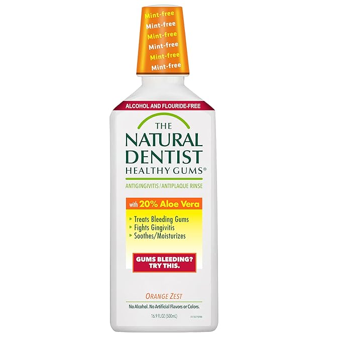 The Natural Dentist Healthy Gums Mouth Wash, Orange Zest, 16.9 Fl Oz