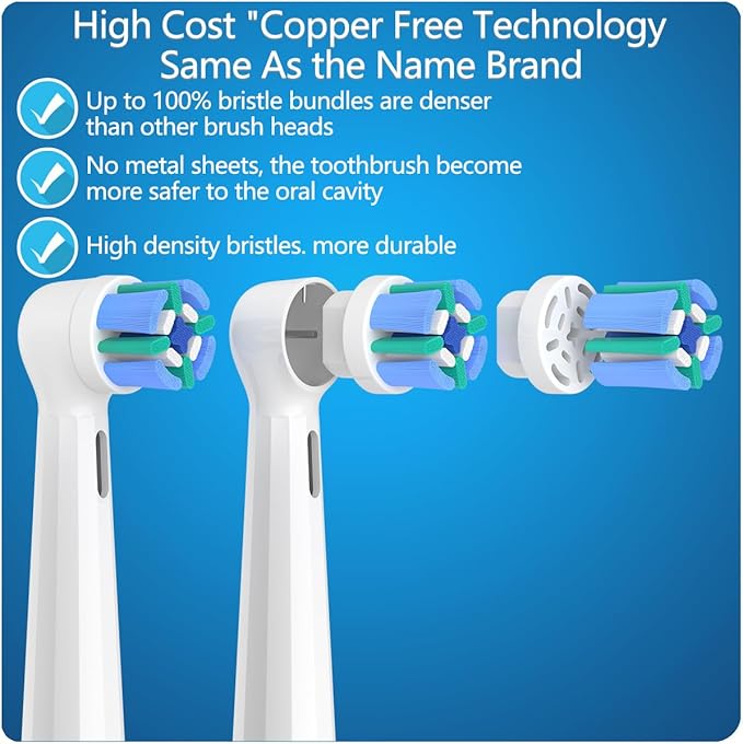 8 Pack Replacement Heads Compatible with Oral B iO Toothbrushes, Brush Heads for Oral-B iO 2/3/4/5/6/7/8/9/10/7G Series, with Covers, White