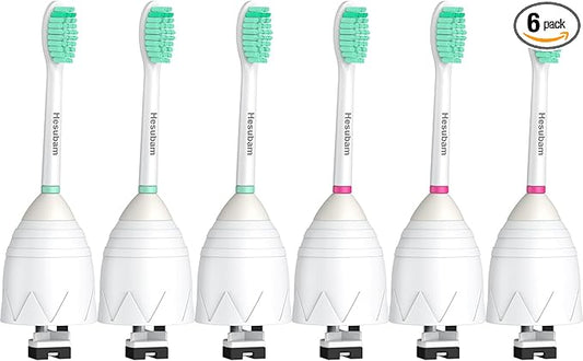 Philips Sonicare E-Series Replacement Toothbrush Heads - 6 Pack Medium Soft Blue Bristles