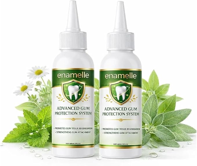 Enamelle Advanced Gum Protection System, Gum Tissue Regeneration & Strengthening Oral Care, 2 Bottles (60ml Each)