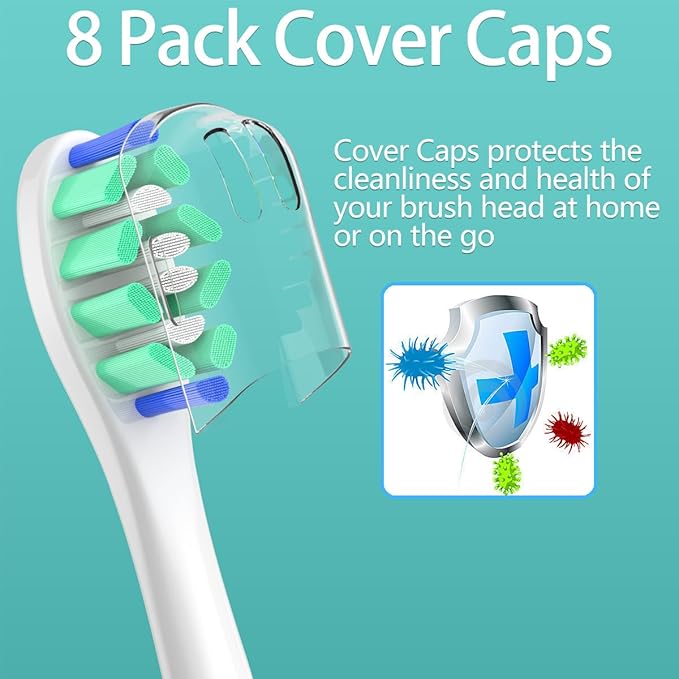 Replacement Heads Compatible with Sonicare Toothbrush, Replacement Brush Head for Philips Sonicare Electric Toothbrush 4100 5100 6100 9900 C2 W3 and More Snap-on Handles White