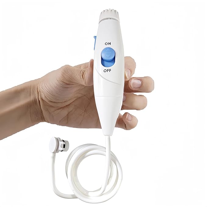 Replacement Hose and Handle Parts Compatible with Waterpik Replacement Parts - Waterpik Water Flosser WP-100 WP-300 WP-660 WP-900 Series Oral Irrigator, Oral Hygiene Accessories(Slide Switch, White)