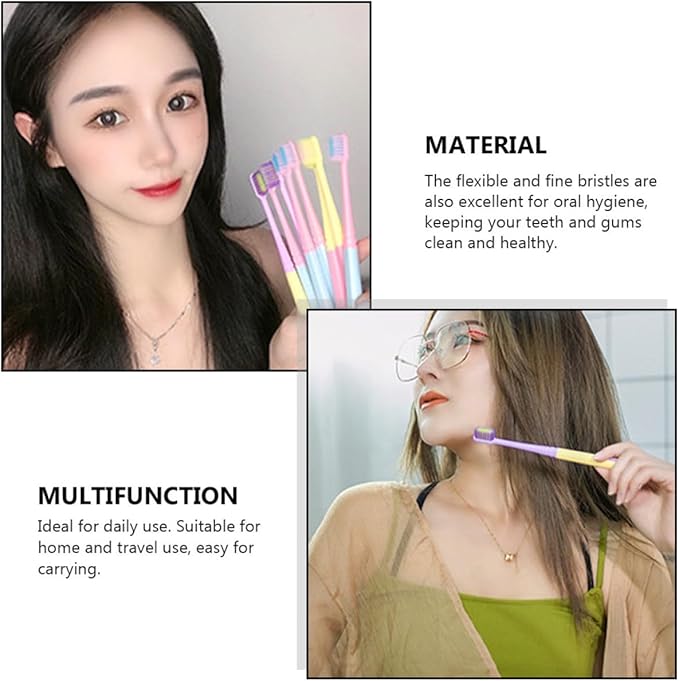 8pcs Adult Toothbrushes Small Head Soft Bristles Flexible Gum Care Family Toothbrush Set for Home and Travel