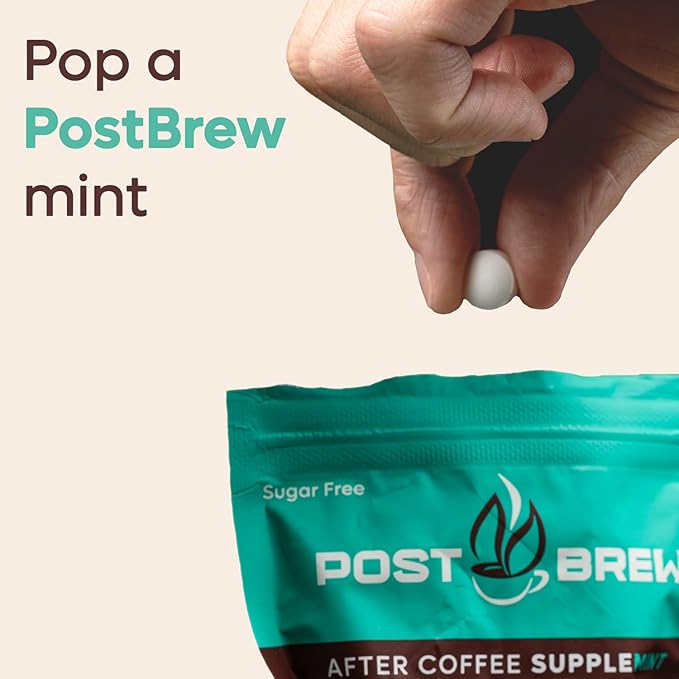 PostBrew Mints Xylitol After Coffee SuppleMINT 30-Count Sugar-Free Peppermint Coffee to Neutralize pH, Support Oral Health & Freshen Breath