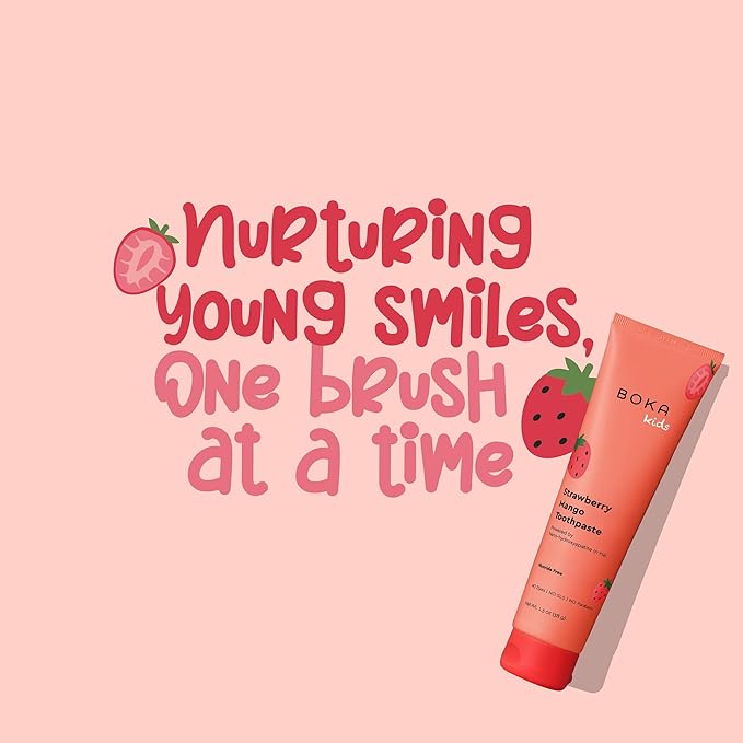 Boka Fluoride Free Toothpaste Nano Hydroxyapatite Toothpaste - Strawberry Mango Flavor, 1.3 oz 2pk US Manufactured