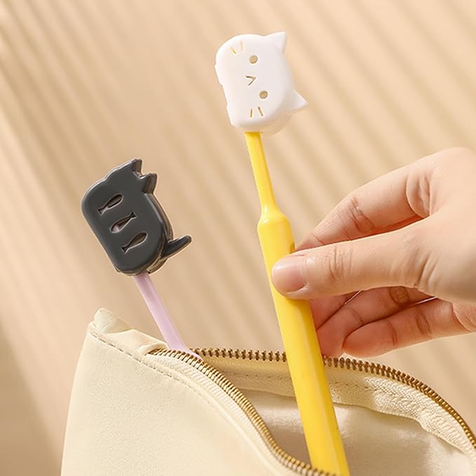Kitten Toothbrush Protector Travel-Friendly Case for Home Bathroom & Vacation Accessories Travel Friendly Toothbrush Planner