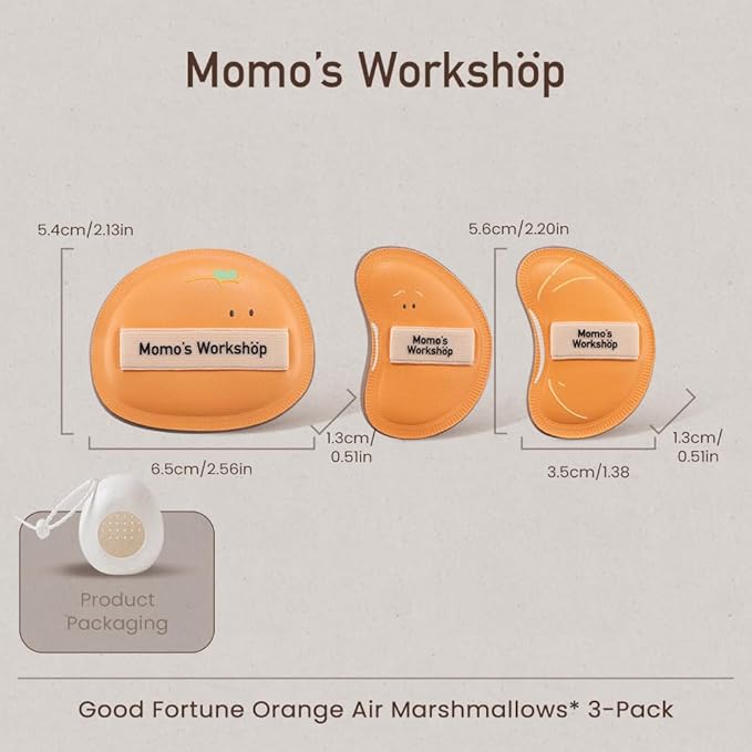 Momo's Workshop Orange Makeup Sponge Set (3pcs) – Large Soft Bounce & Small Firm Bounce PU Leather Puff, Rubycell Blender Sponge for Liquid & Cream Makeup & Storage Case