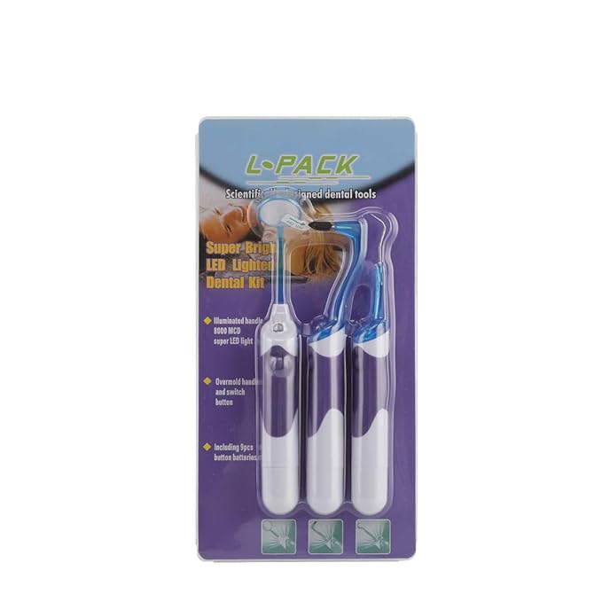 Tooth Stain Remover Tool Oral Care Cleaning Kit with LED Light for Dentist, Family Oral Cleaning, Dental Scraper Tooth Pick Hygiene Set with Mouth Mirror - Easy to Carry and Use