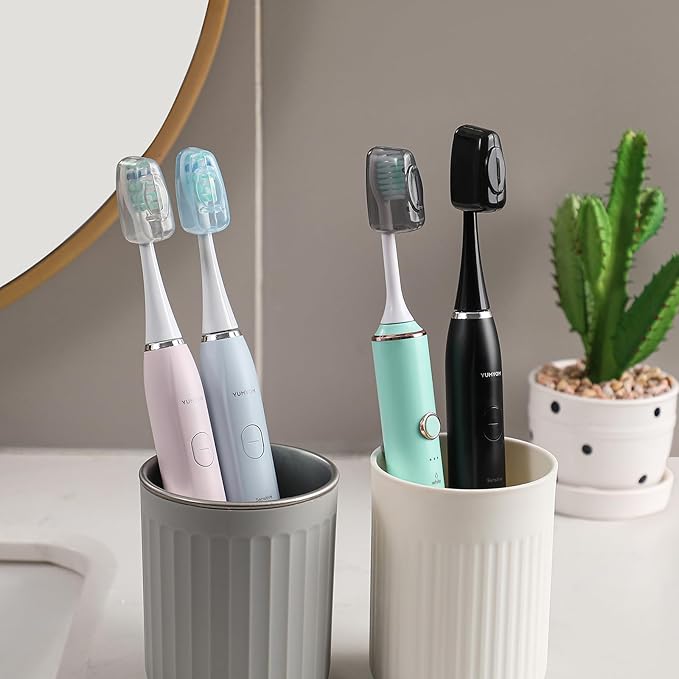 Muslish 100 Pack Toothbrush Covers, Universal Fit for Electric and Manual Brushes, Reusable Travel & Home Protectors (Bulk Value) - Gray