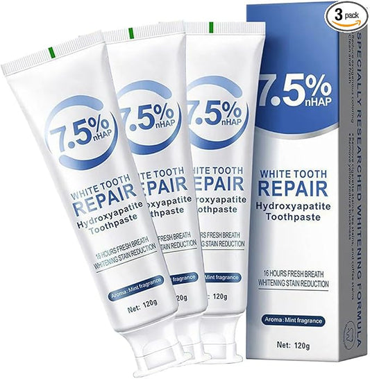 Hydroxyapatite Toothpaste for Enamel Repair & Stronger Teeth, Gentle Mint Flavor, Fresh Breath, Daily Oral Care with Hidroxiapatita