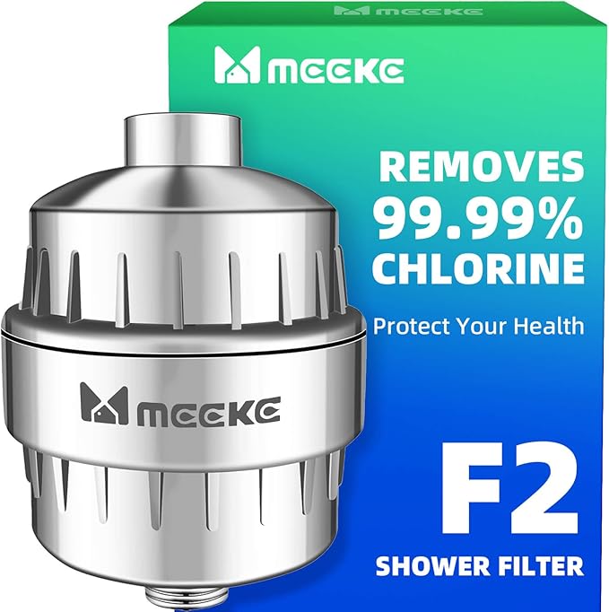 F2 Hard Water Solution Shower Filter - 2.5GPM High-Flow, 99.99% Chlorine/Fluoride/Toxic Chemicals/Heavy Metals Removal, Water Softener Shower Head Filter, Reduces Dry Skin & Frizzy Hair