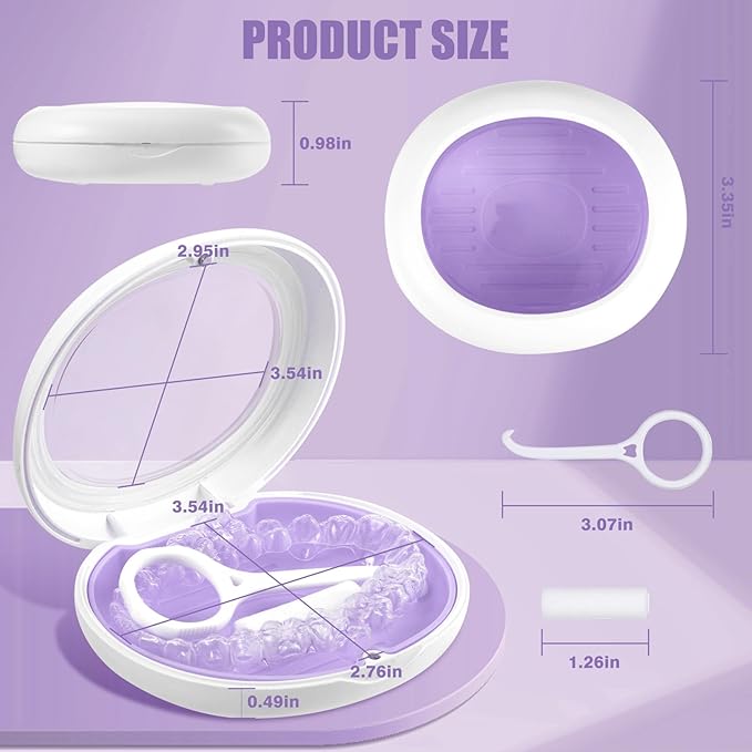 Retainer Case,Aligner Case,Compatible with Invisalign,Aligner,Contain Remover Tool,Chewies,Cute Retainer Case