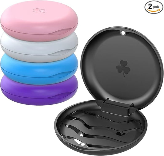 5 Pack Retainer Cases,Solid Orthodontic Retainer Case (Multicolor)
