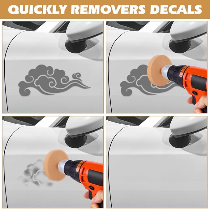 2pcs Car Eraser Wheel with 1 Plastic Scraper and Adapter, 3.5 Inch Decal Remover Wheel for Drill, Rubber Tool Kit for Quick Remove Sticker, Vinyl, Decal, Adhesive, Residue, Tape