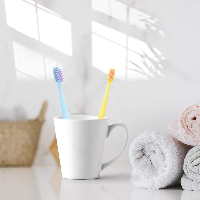 10pcs Soft Bristle Adult Toothbrushes Compact Small Brush Head Portable Manual Toothbrushes for Travel and Daily Oral Cleaning