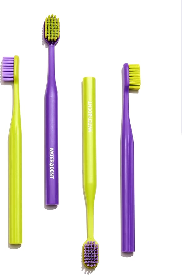 Medium Soft Toothbrush for Adults | Ultra-Dense Rounded Bristles | Gentle on Gums | Deep Plaque Removal | Whiter Smile | Suitable for Braces | 2 Pack Multicolor