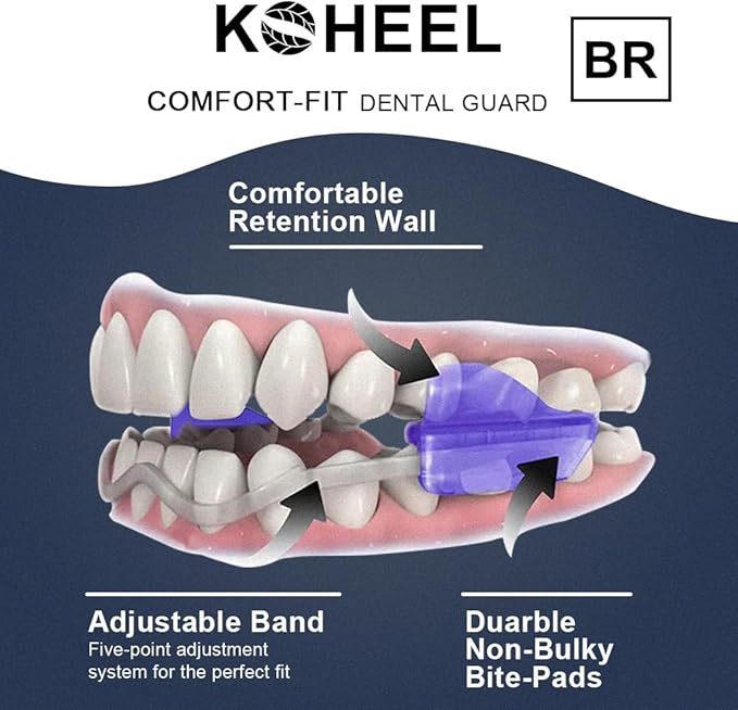 KOHEEL Mouth Guard for Teeth Grinding, Adjustable Night Guard, Stops Bruxism Dental Guard (6 Count)