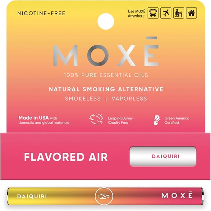 MOXE Natural Daiquiri Air Inhaler | Non Electric Long-Lasting Flavored Air Refreshing Support | Oral Fixation Passionfruit, Orange, Vanilla & Menthol Essential Oils, Craving