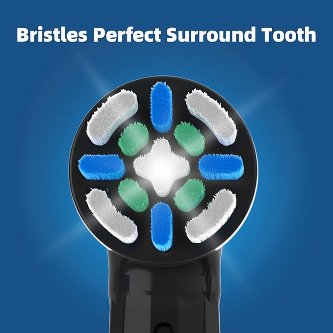 iO Replacement Heads Compatible with Oral B iO, for Oral B iO 2/3/4/5/6/7/8/9/10 Series Electric Toothbrushes, Medium Softness for Protect Teeth and Gums, 5 Black and 5 White