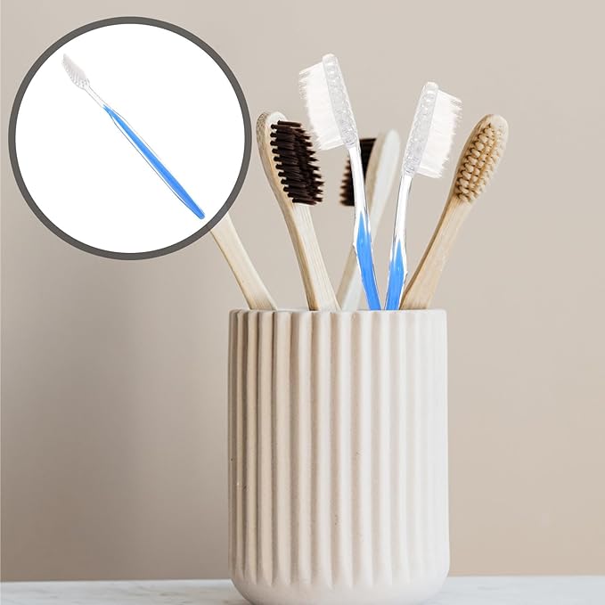 50Pcs Disposable Travel Toothbrush Set Soft Bristles Portable Oral Care Convenient On-The-Go Tooth Brushes for Camping and Hotel Use