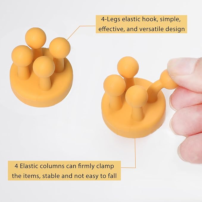 iBetterLife Silicone Toothbrush Holders for Bathrooms - 4Pcs Razor Holder for Shower Wall Mount Self Adhesive Cute Utility Dorm Room Kitchen Office Organizer Storage Hook for Kids Hanging Loofah Towel